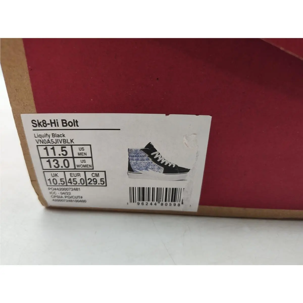 Vans shoes - VN0A5JIVBLK - SK8HI - Blue (UPC: 196244880598) 12