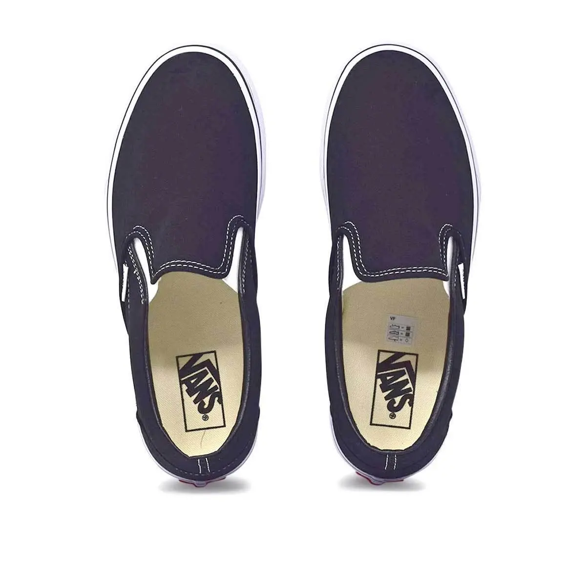 Vans Classic Slip ON Shoes Black/white VN000EYEBLK Size Mens 5.5 / Womens 7