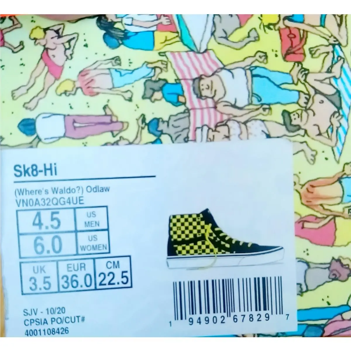 Vans shoes - Where`s Waldo Sk8-Hi - Waldo - VN0A32QG4UE - black/yellow (UPC: 194902680863) 5
