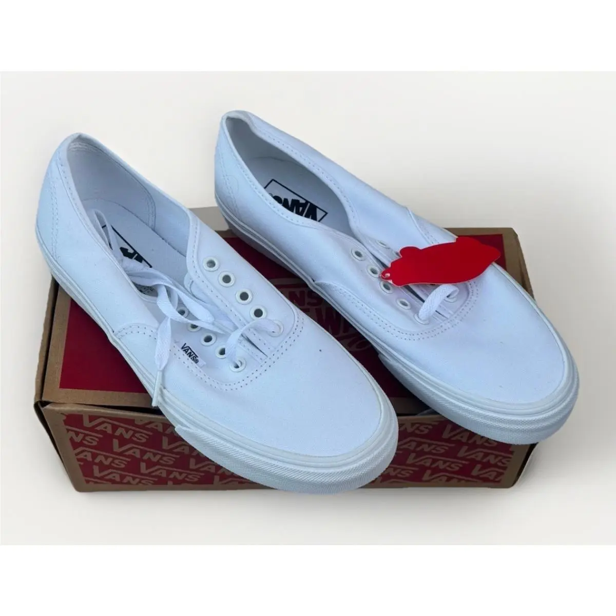 Vans Authentic True White Canvas Skate Shoes Unisex Adult Sneakers Mens Size 9 - True White
