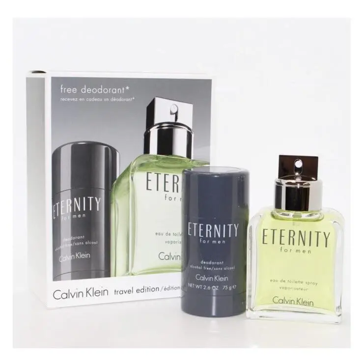 Eternity By Calvin Klein 2pc Gift Set with 3.4oz Edt+2.6oz Deodorant Stick