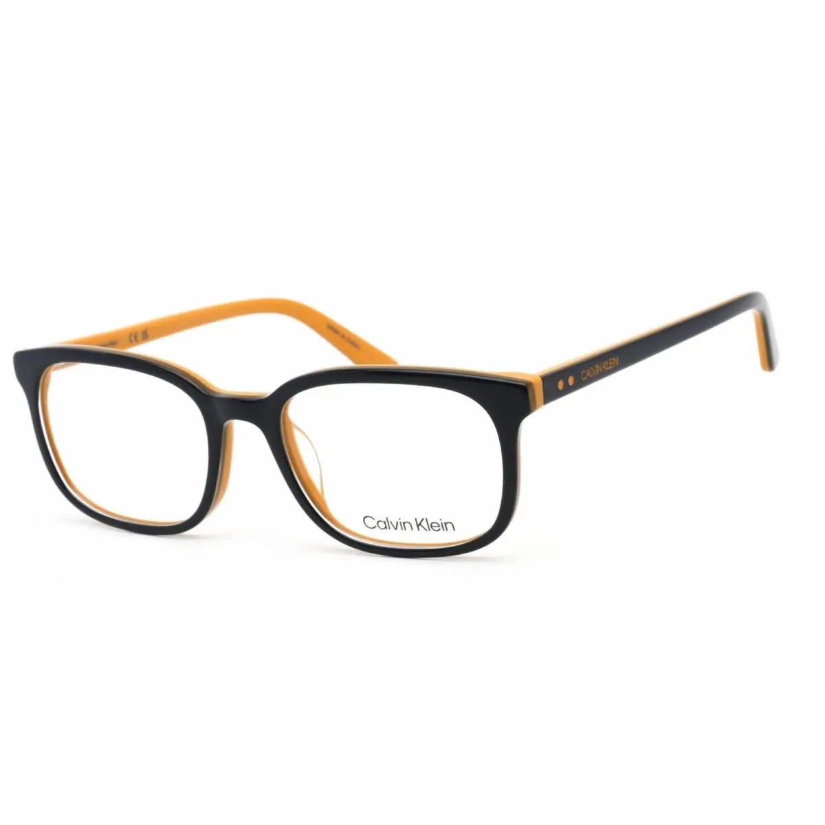 Calvin Klein Women`s Eyeglasses Navy/maize Plastic Rectangular Frame CK19514 415