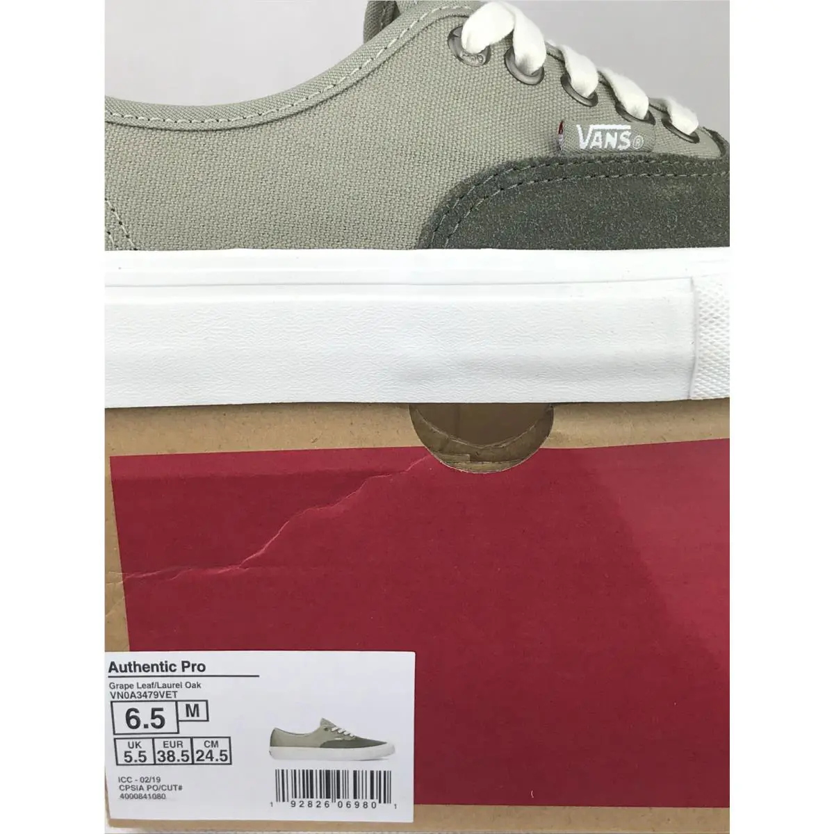 Vans shoes - VANS Authentic Pro - Authentic Pro - Gray-Grey / White, Manufacturer: Grape Leaf / Laurel Oak (UPC: 0192826069801) 4