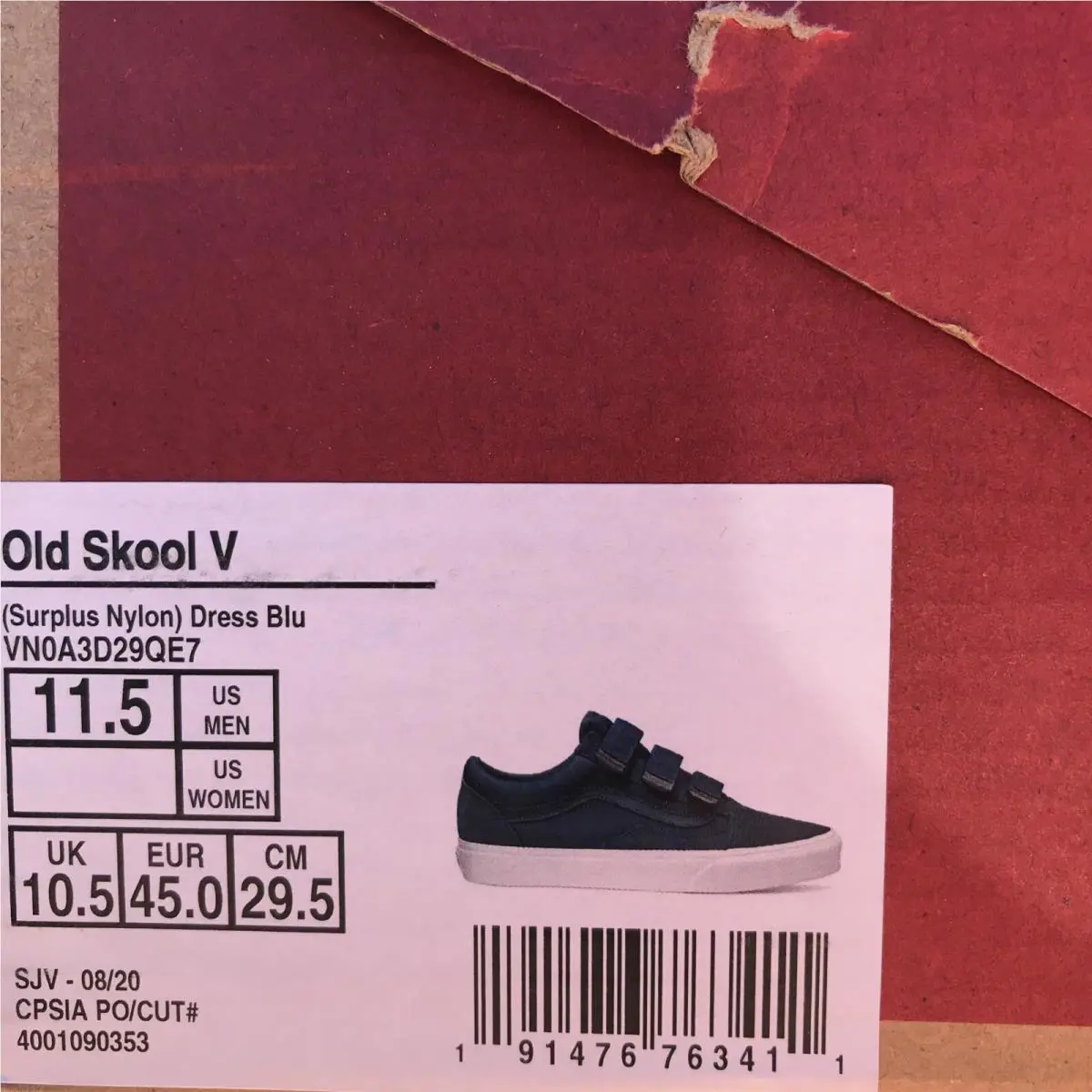 Vans shoes - VANS Old Skool V - Old Skool - VN0A3D29QE7 - Navy Blue / White (UPC: 0191476763411) 5