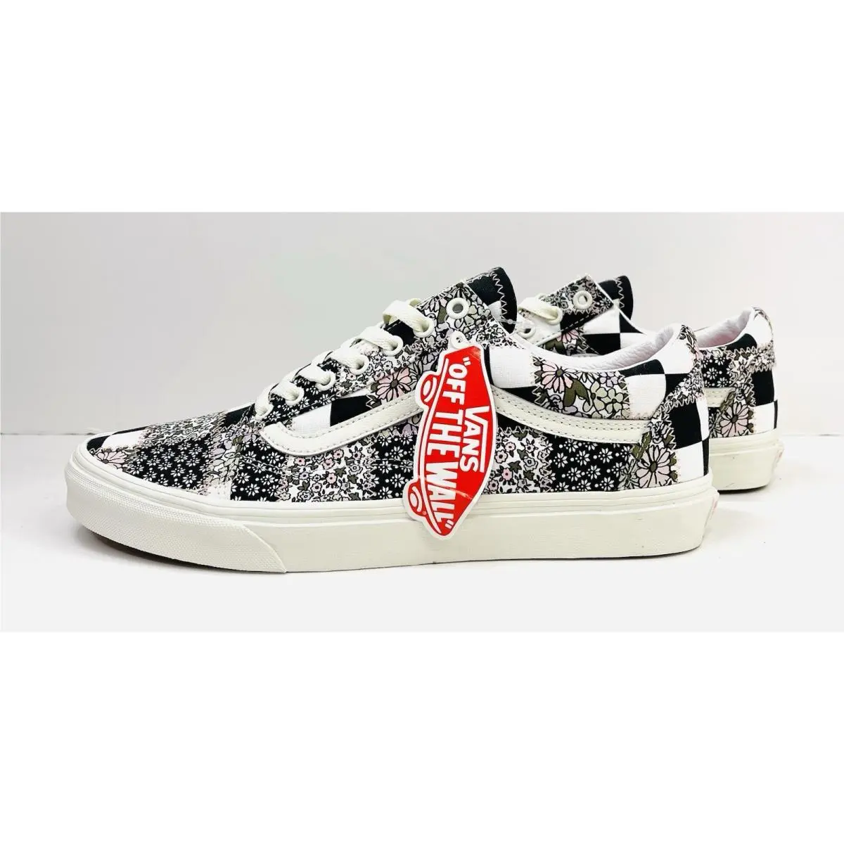 Vans Old Skool Casual Patchwork Floral White Low Top Men`s Size 11