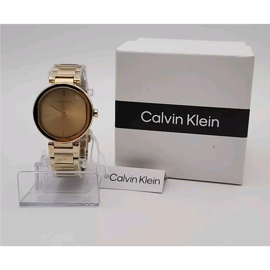 Calvin Klein Womens Watch 2-Hand Gold-tone Stainless Steel Bracelet Watch