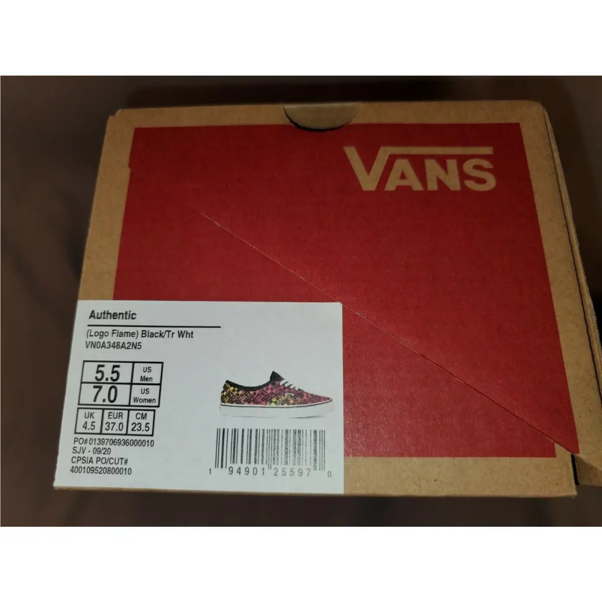 Vans shoes - VANS AUTHENTIC LOGO FLAME - AUTHENTIC LOGO FLAME - Black (UPC: 194901255970) 5