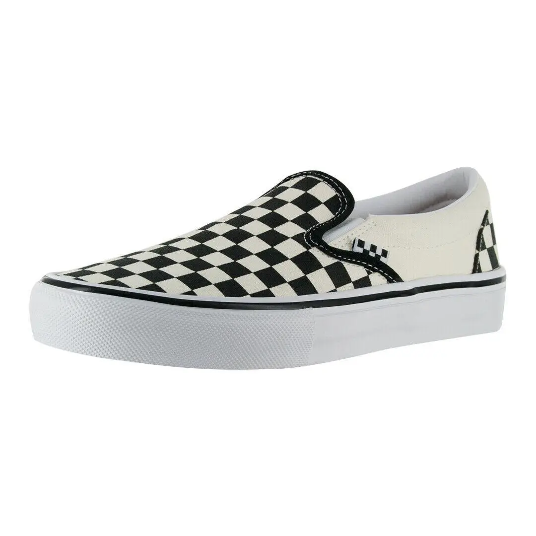 Vans Checkerboard Skate Slip-on Sneakers Black/off White Shoes Men`s Sze 8.0 - Black/Off White