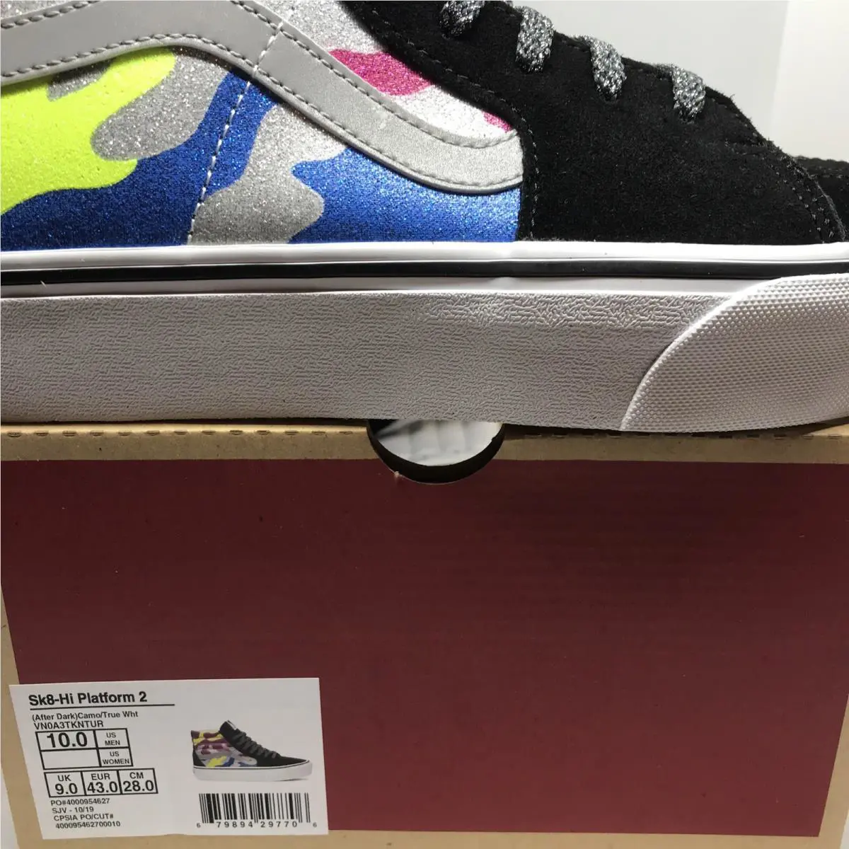 Vans shoes - VANS Sk8 Hi Platform 2 - VN0A3TKNTUR - Multicolor Black White Blue Pink Yellow Silver (UPC: 0679894297706) 5