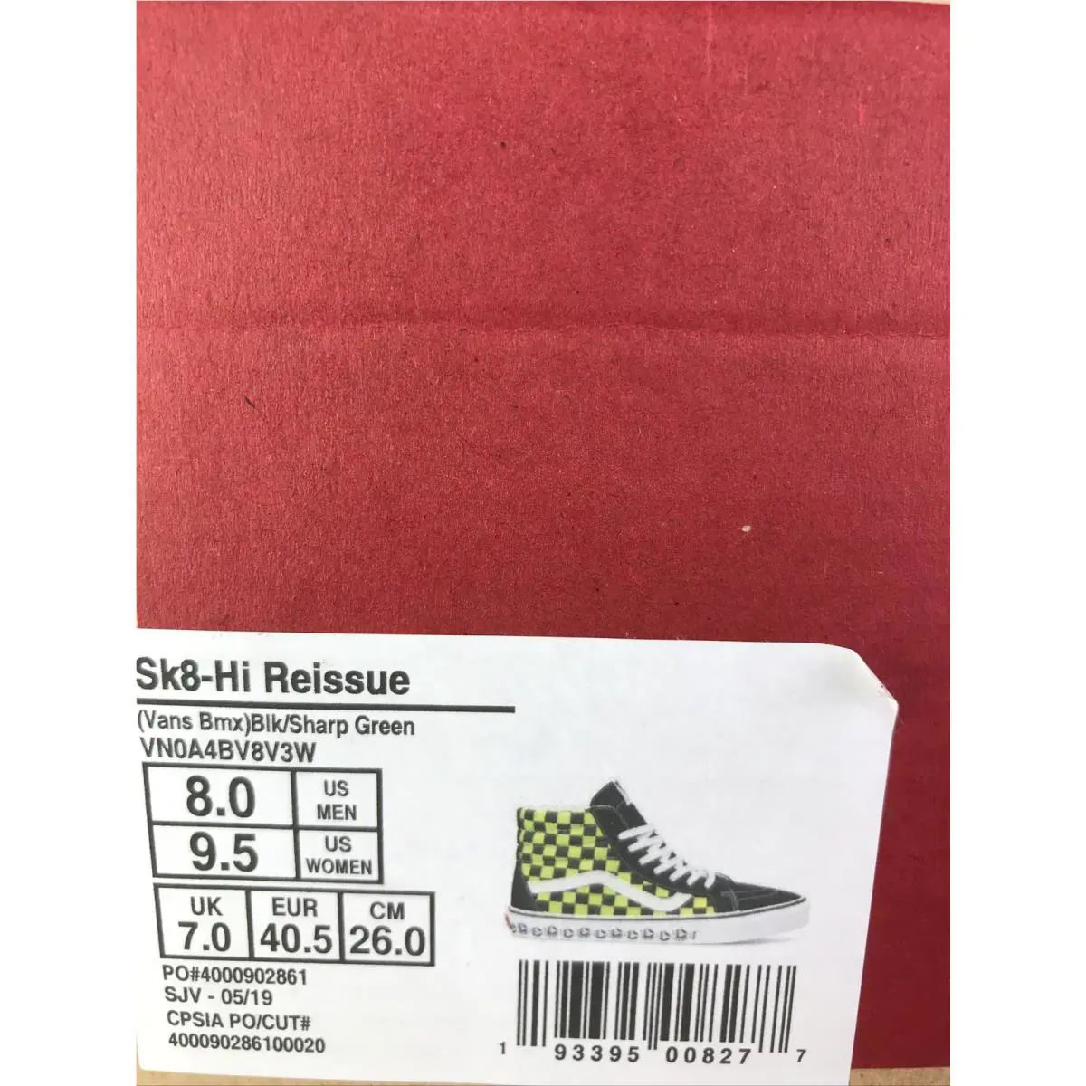 Vans shoes - VANS SK8-Hi Reissue - Reissue - VN0A4BV8V3W - Black / Sharp Green / White (UPC: 0193395008277) 4