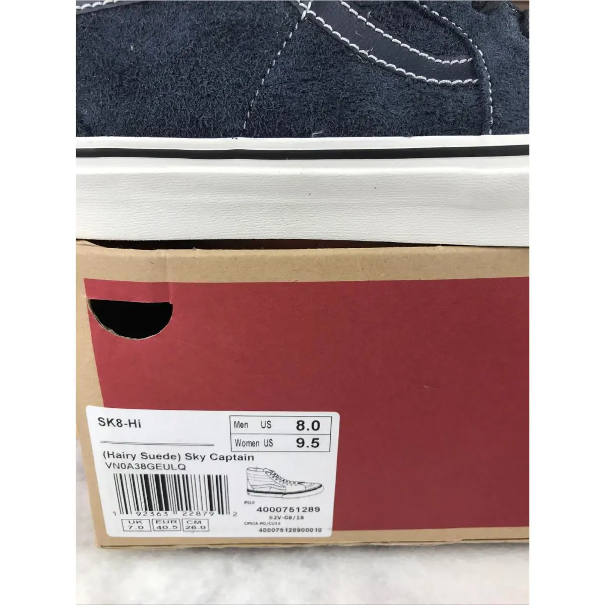 Vans shoes - Vans Sk8 Hi - Blue / White, Manufacturer: Sky Captain (UPC: 0192363228792) 4