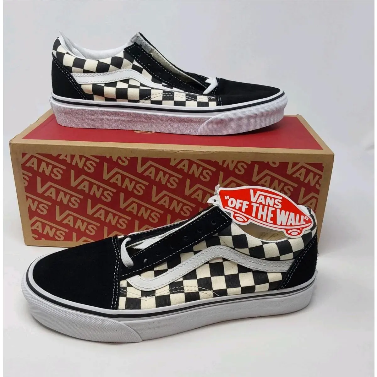 Old Skool Primary Check Black White Shoes Mens 6 Womens 7.5 VN0A38G1P0S by Vans