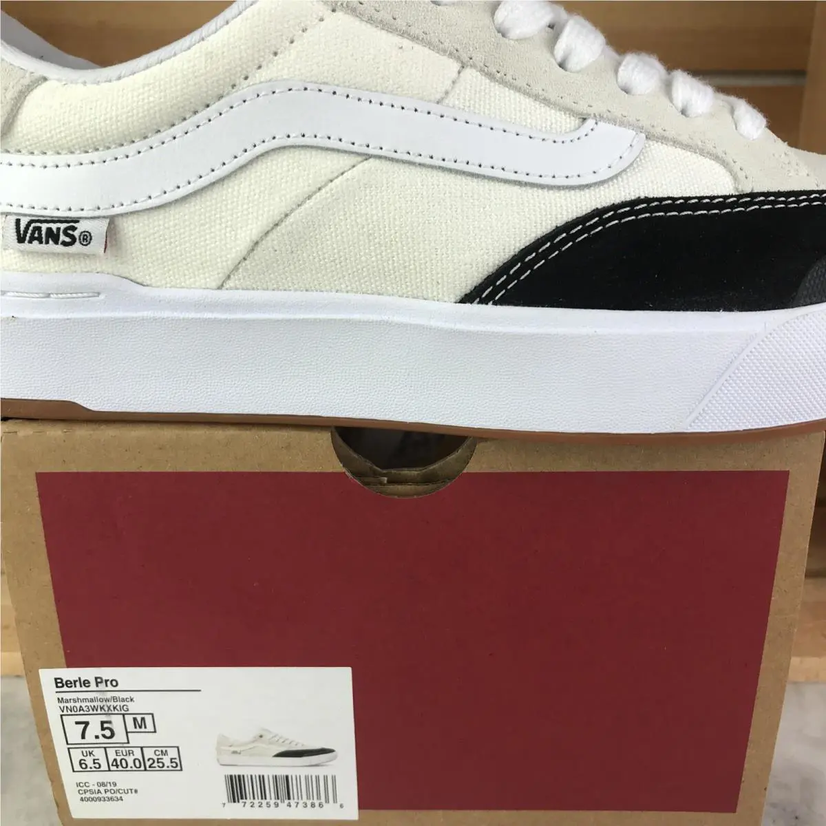 Vans shoes - VANS Berle Pro - Berle Pro - VN0A3WKXKIG - Marshmallow - White / Black (UPC: 0772259473866) 5