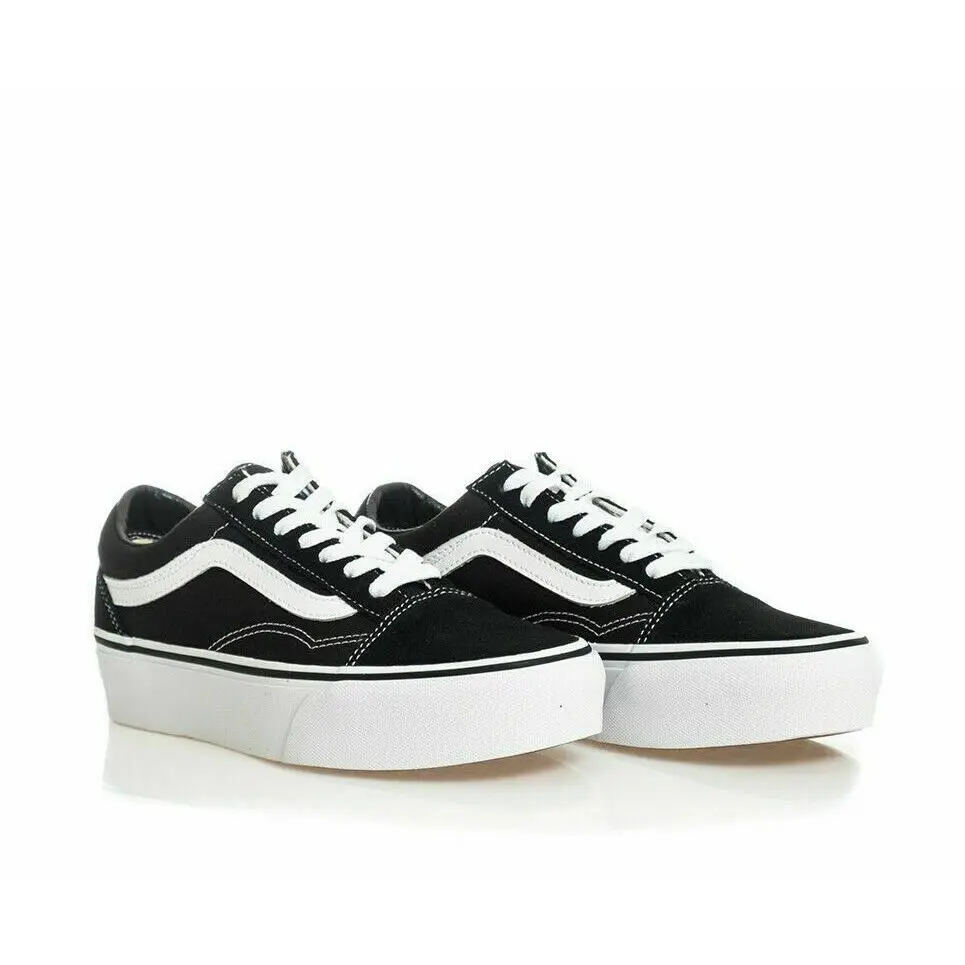 Vans Old Skool Plat Unisex Classics Black/ White Men`s Size 6.0 Women`s 7.5 - Black