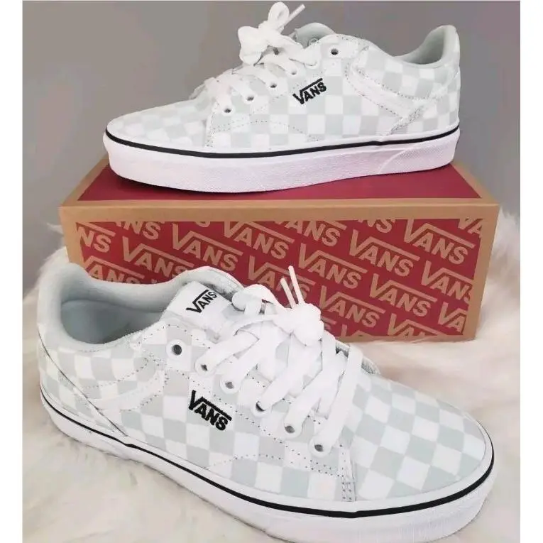 Vans Size 10 Seldan Checkerboard Pale Aqua Pastel Mint Green Womens Shoes