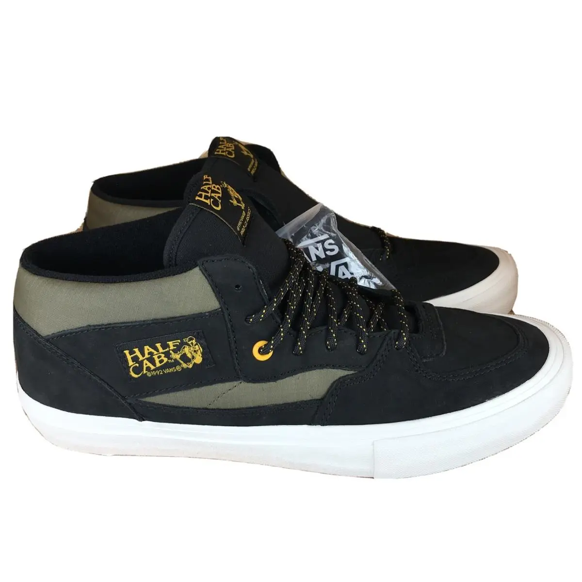 Vans Half Cab Pro Mens Sz 7 Womens 8.5 Surplus Black Military White VN0A38CP0QG