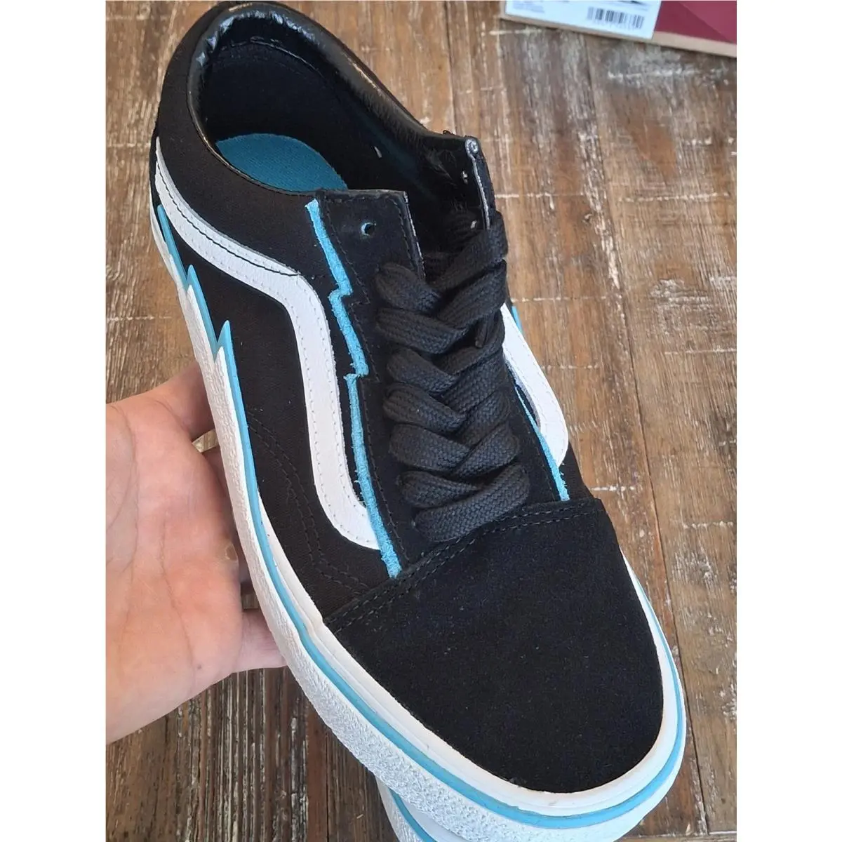 Vans Old Skool Bolt Womens Size 8 Black Athletic Casual Skate Shoes Sneakers
