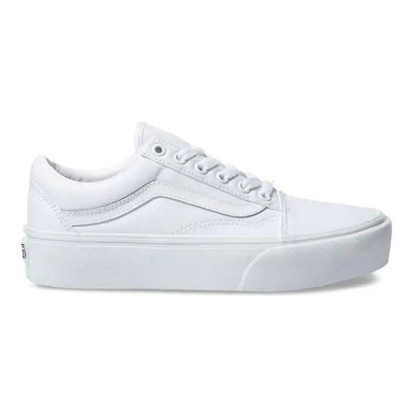 Vans Old Skool Plat True White Size Men`s 7.0 Women`s 8.5 - white