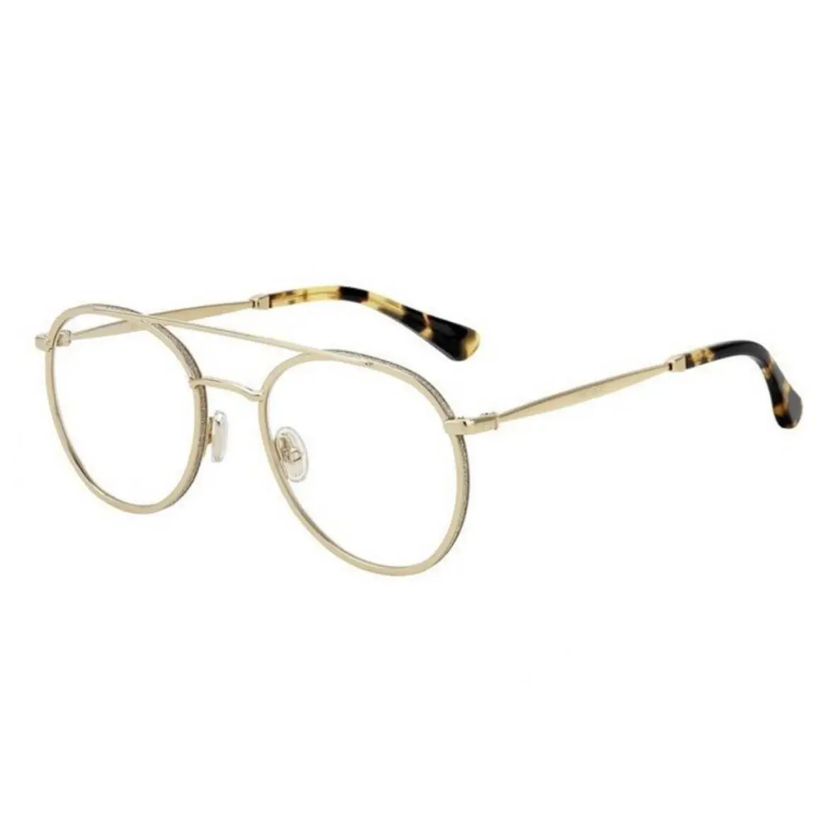 Gold Clear JC230 0J5G 00 Women Round Eyeglasses by Jimmy Choo