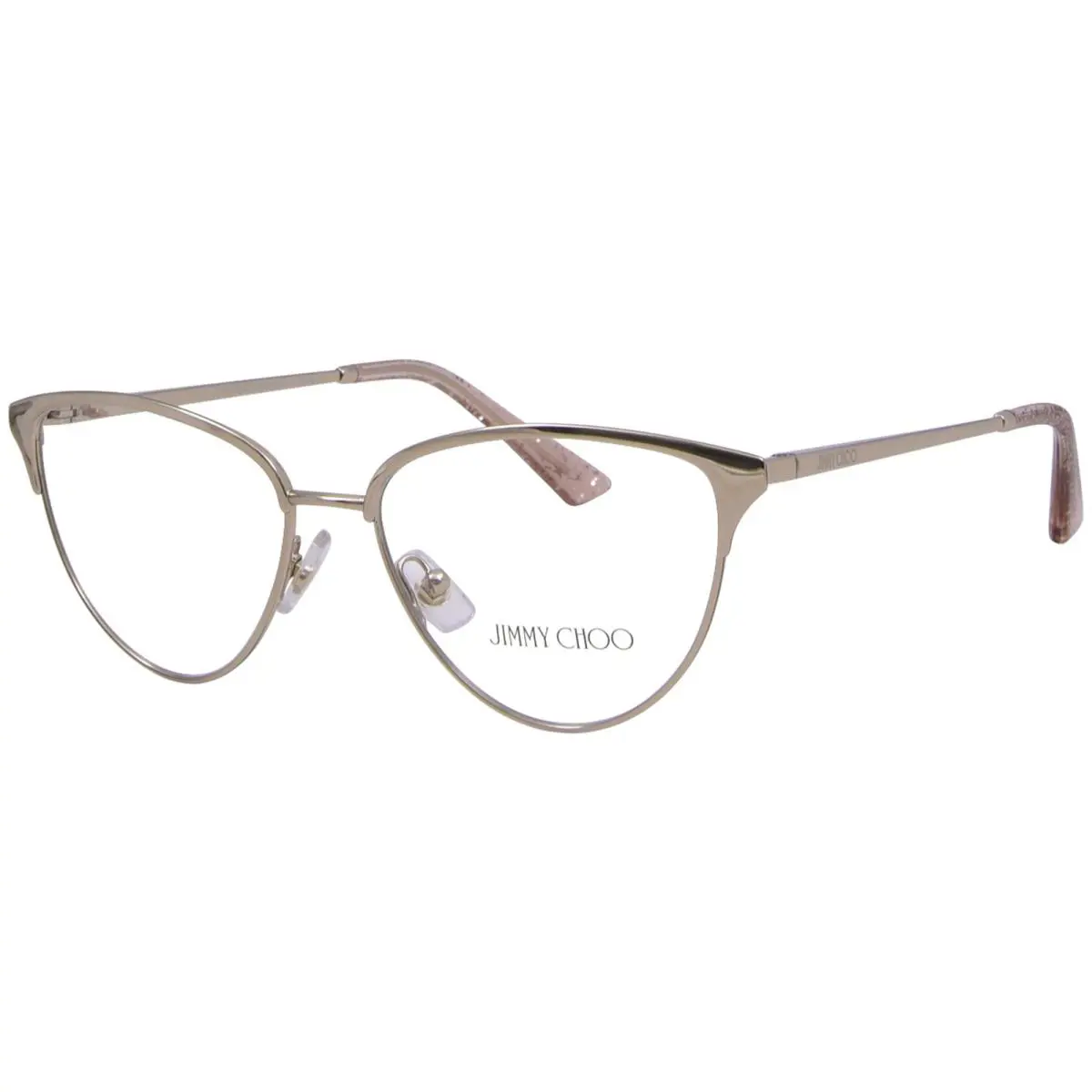 Jimmy Choo JC2002 3013 Eyeglasses Frame Women`s Pale Gold Full Rim Cat Eye 53mm