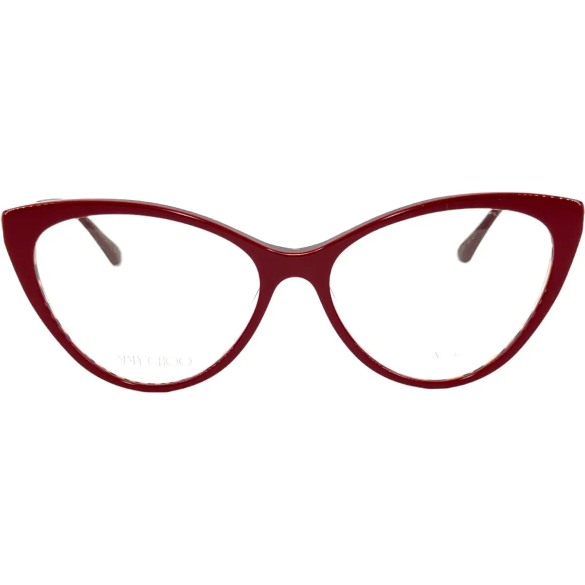 Jimmy Choo JC359 Womens Plastic Eyeglass Frame 55-16 1GR Burgundy Animal w Case