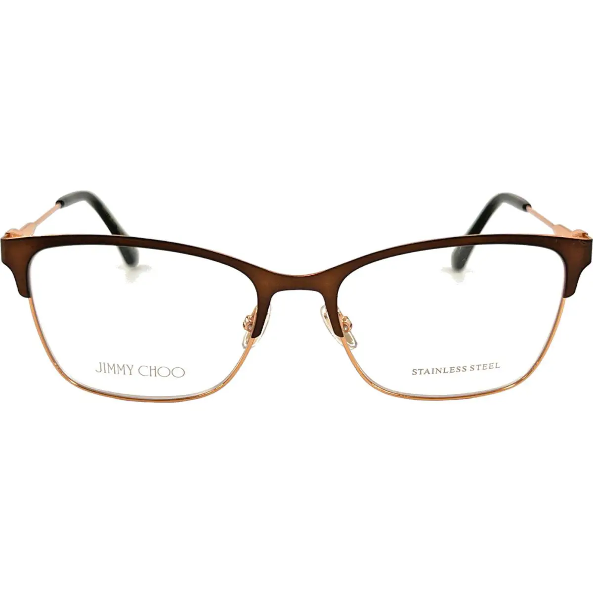 JC348 Womens Metal Eyeglass Frame 54-17 Ufm Brown Gold Italy w Case by Jimmy Choo