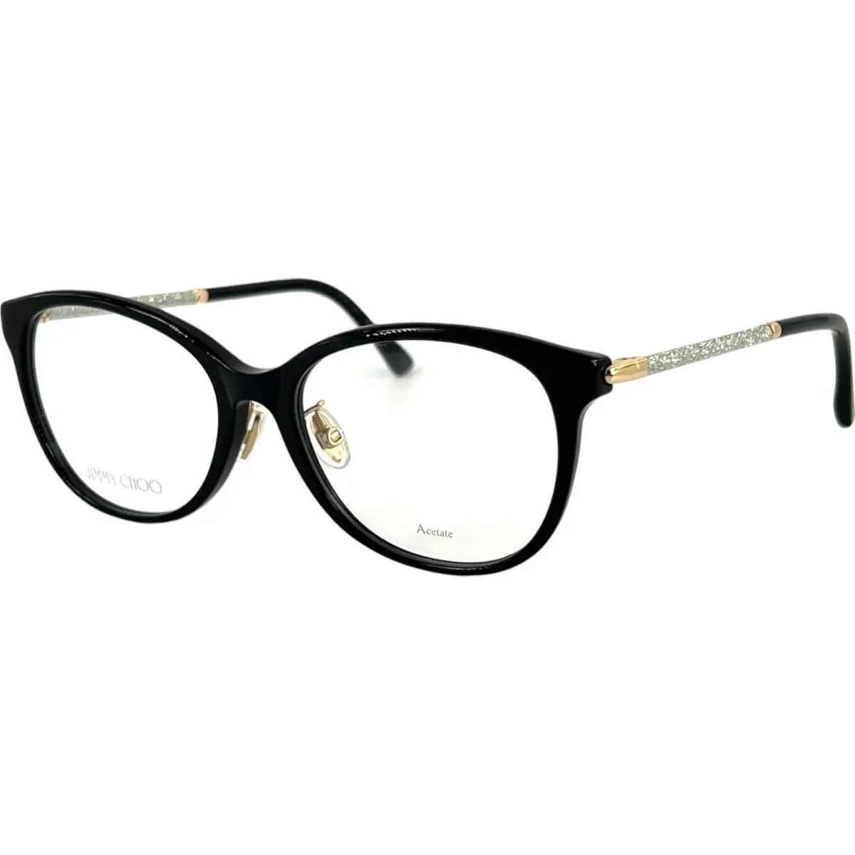 Jimmy Choo JC323/G Womens Plastic Eyeglass Frame 807 Black 53-17 w Case