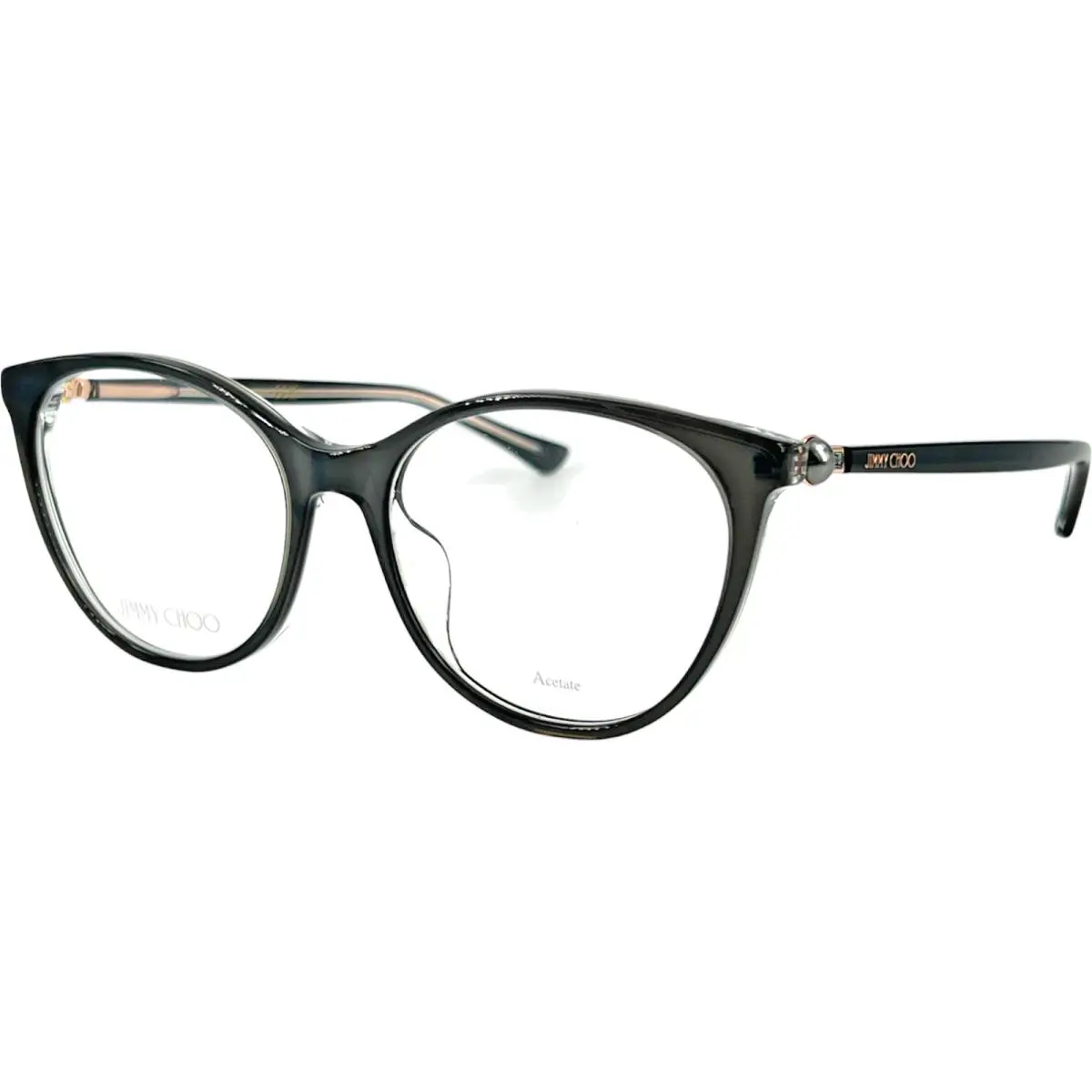 Jimmy Choo JC378G Womens Plastic Eyeglass Frame 0MF7 Prid Gray 53-17 w Case