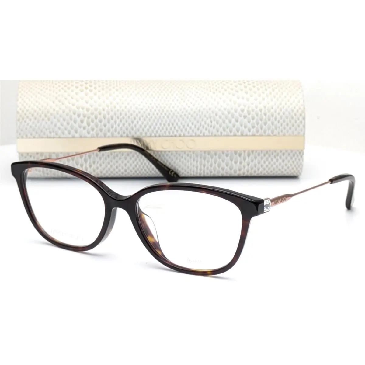 Jimmy Choo JC325/F 086 Havana Cat Eye Womens Eyeglasses 53mm