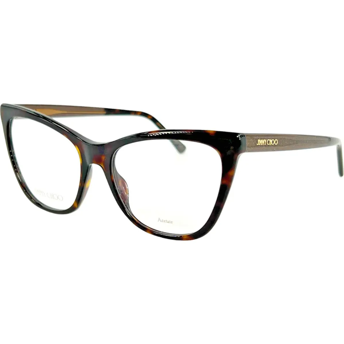 Jimmy Choo JC361 Womens Plastic Eyeglass Frame 086 Havana 53-17 w Case