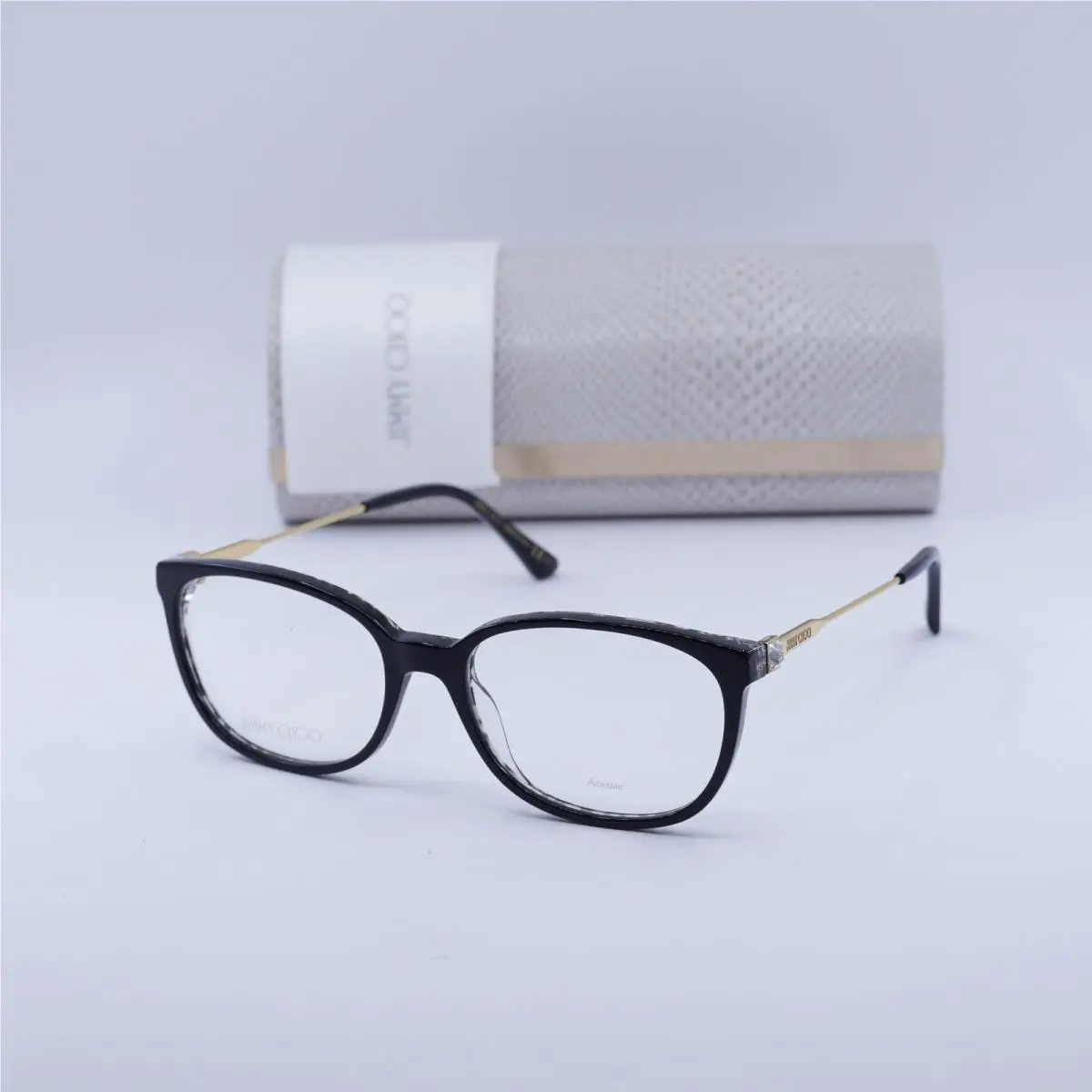 JC302 07T3 00 Black/gold 53mm Eyeglasses by Jimmy Choo