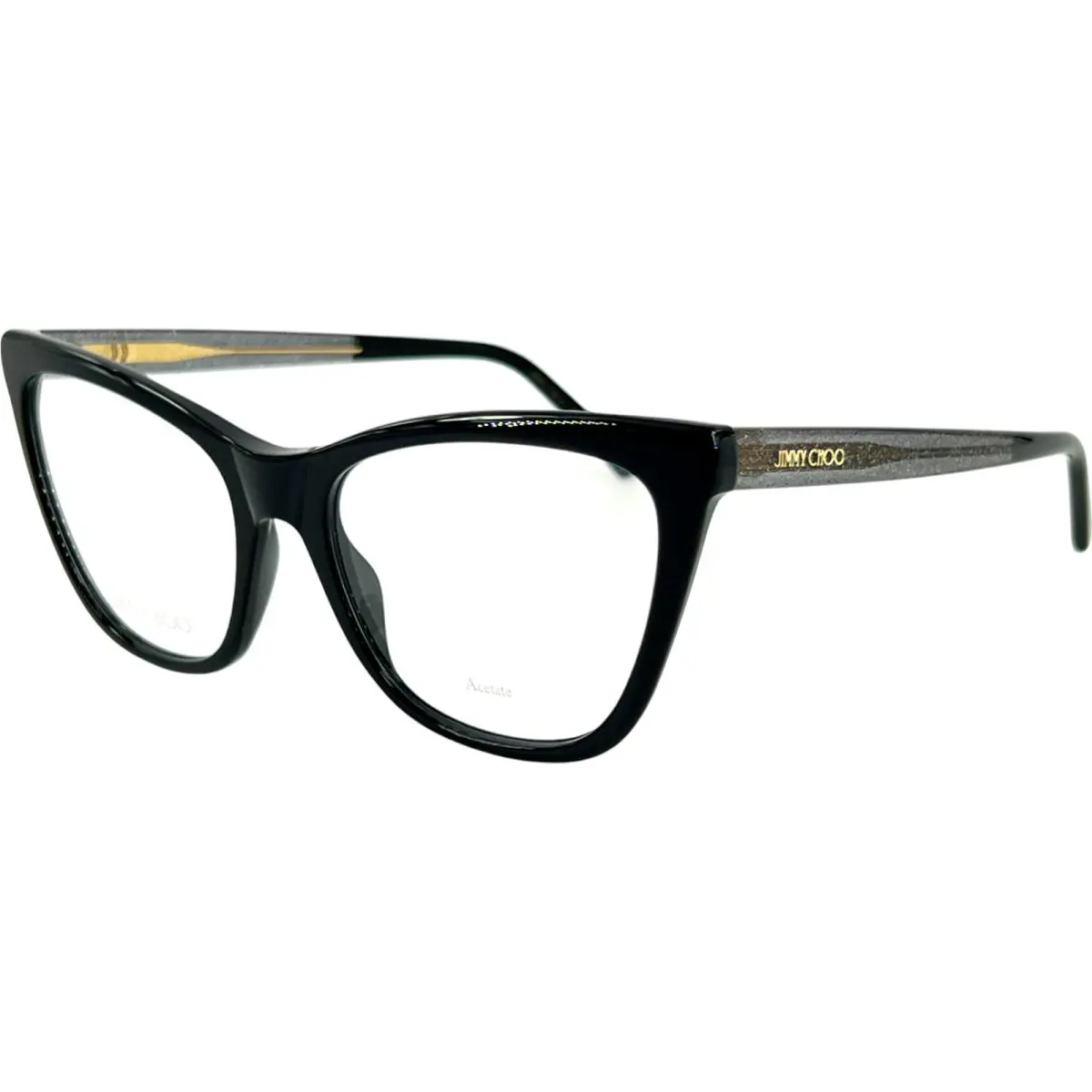 JC361 Womens Plastic Eyeglass Frame 0807 Black 53-17 Italy w Case by Jimmy Choo