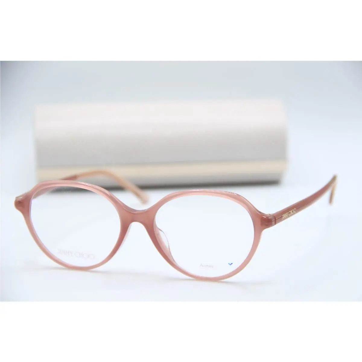 Jimmy Choo JC345/F Fwm Pink Round Designer Eyeglasses W/case 52-17