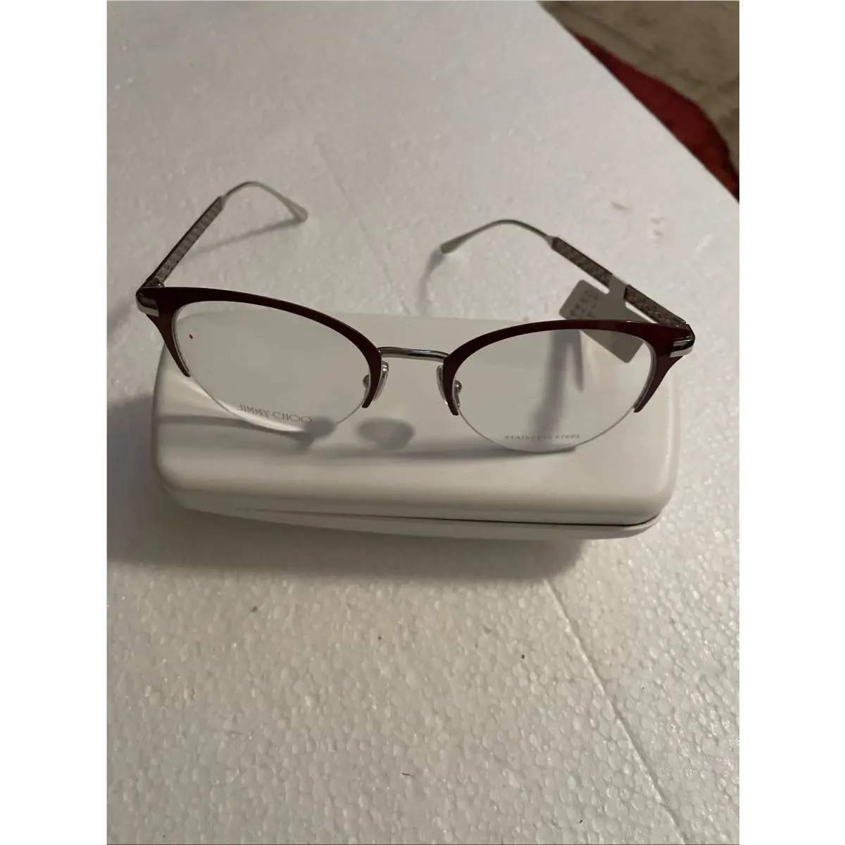 Jimmy Choo Eyeglasses Frames Only JC215 Red/Silver-50-20-140-Italy-retail
