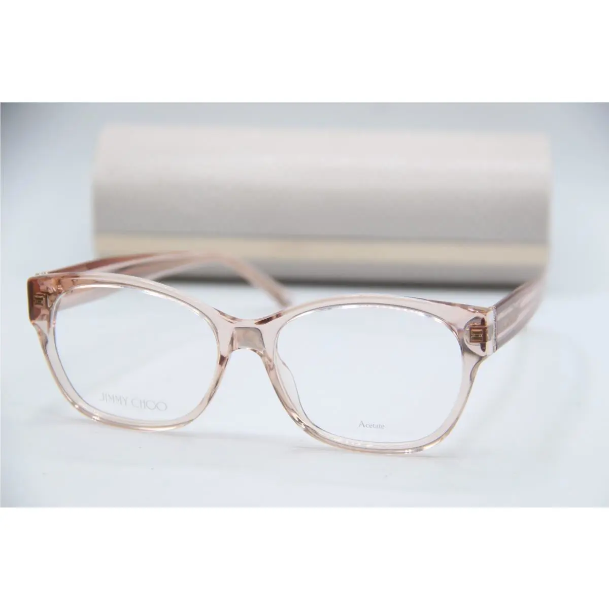 Jimmy Choo JC371 Fmw Clear Peach Designer Eyeglasses W/case 53-16