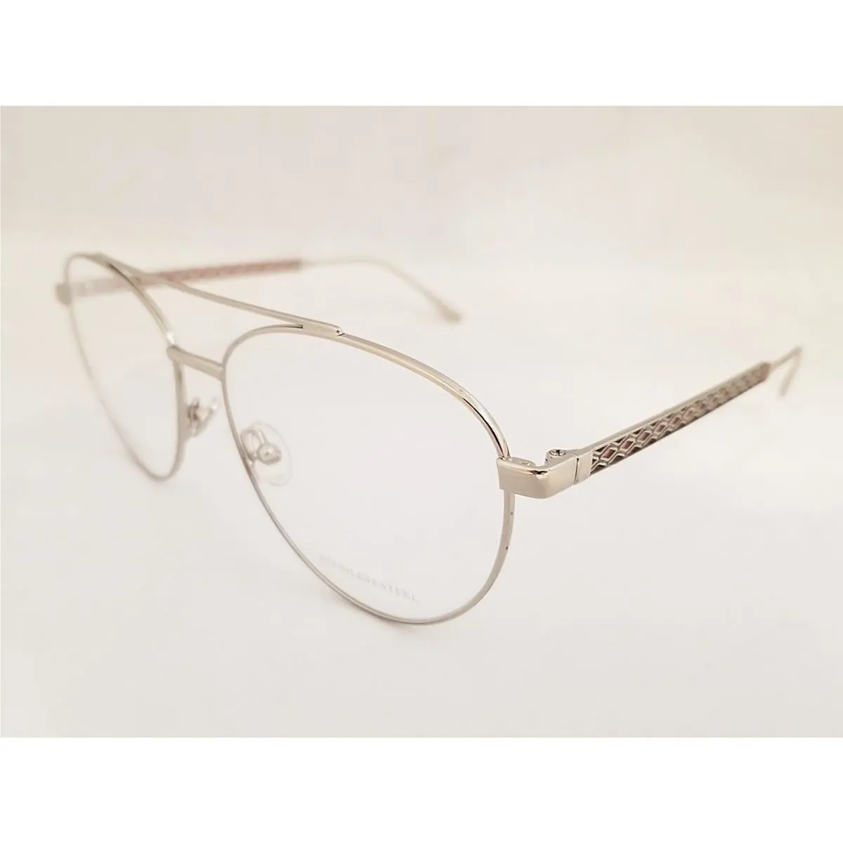 Jimmy Choo JC216 Eyeglasses Frame Silver Red Women 56mm Italy Aviator
