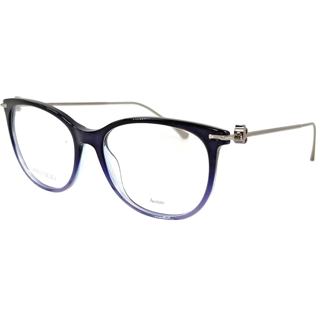 JC263 Womens Plastic Eyeglass Frame Dxk Glitter Blue 54-17 w Case by Jimmy Choo