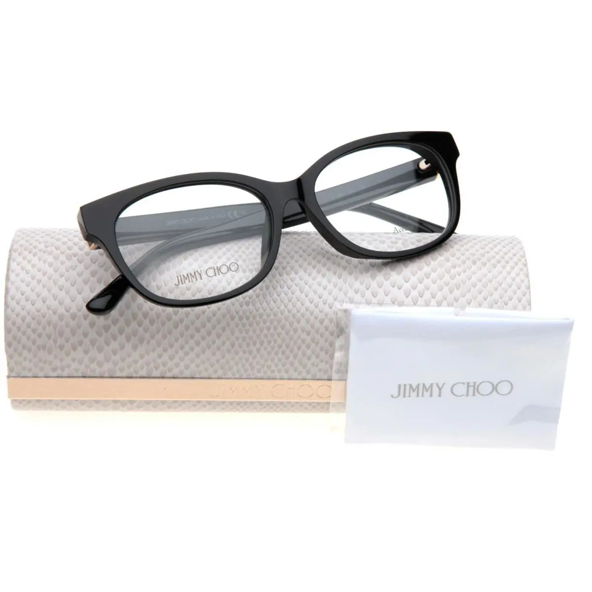 Jimmy Choo JC 198/F 807 Black Eyeglasses Glasses Frame 52-17-140mm Italy