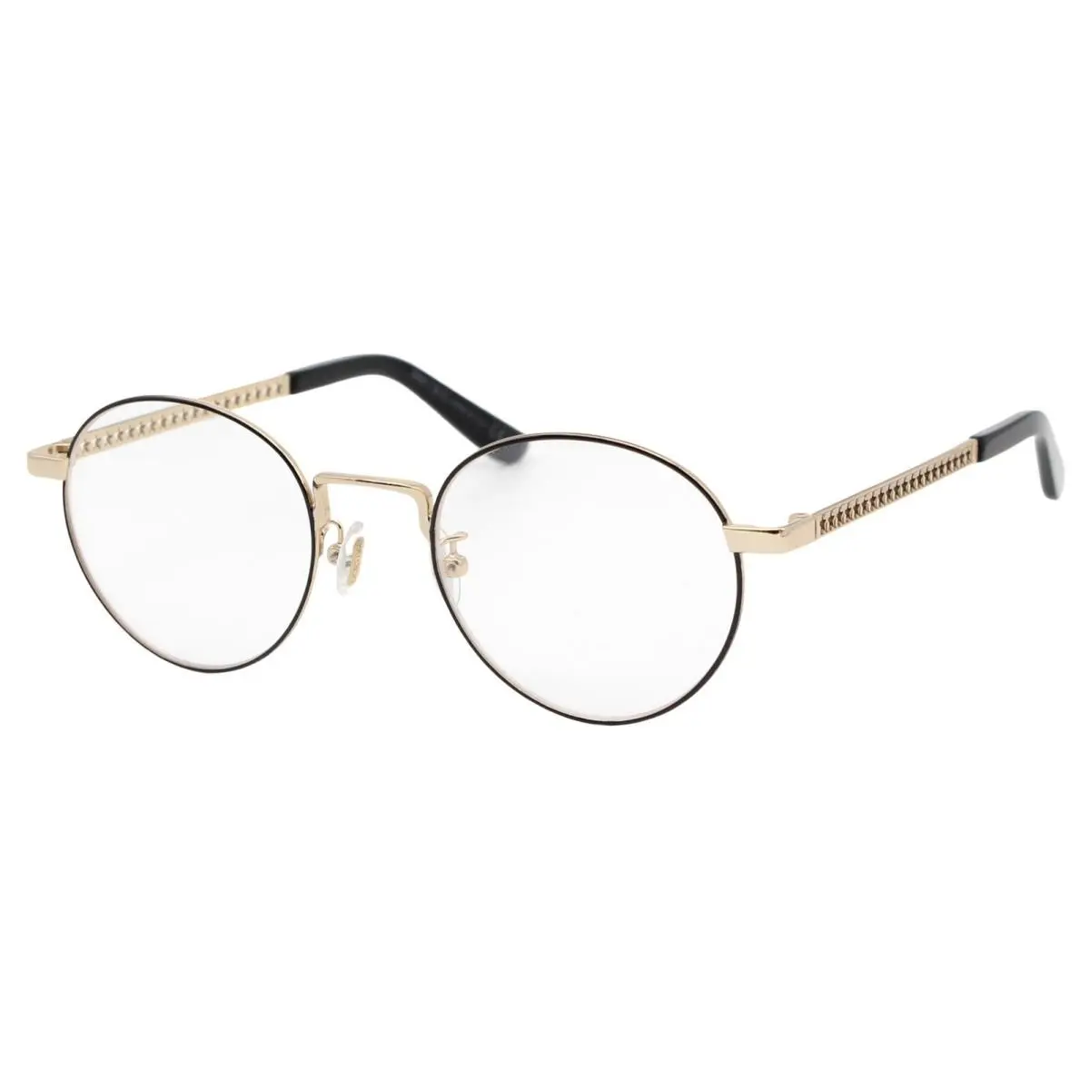 Jimmy Choo JC 210/F 807 Black Gold Women’s Round Eyeglasses 49-21-140 W/case