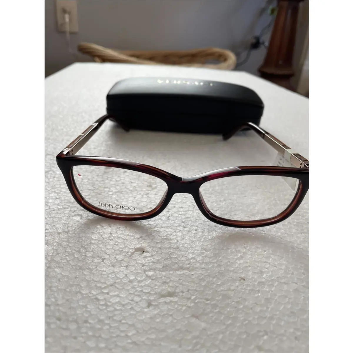Jimmy Choo Eyeglass Frames 198-Haun Brun-52/15/140-brown/gold Cat Eye-italy
