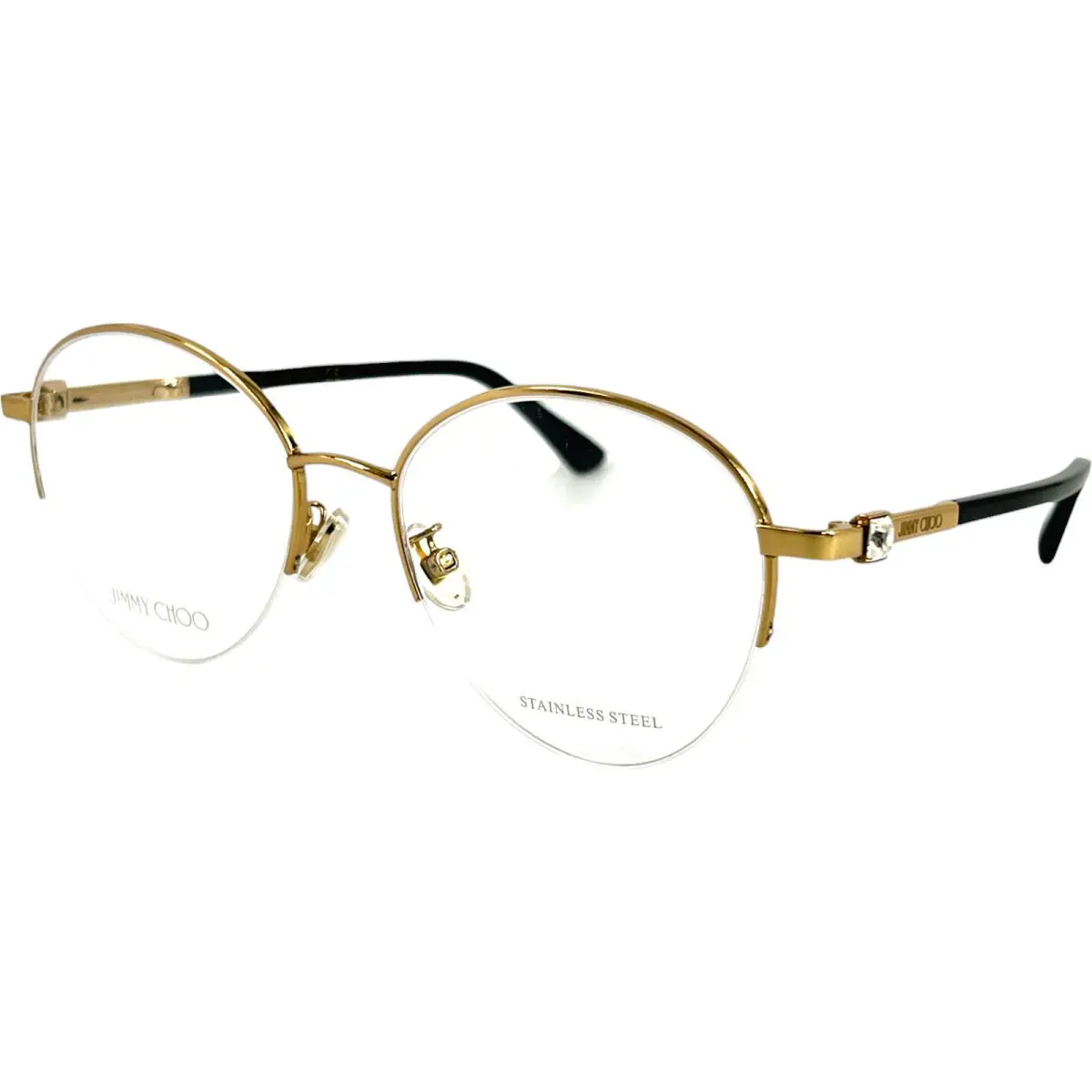 Jimmy Choo JC290F Womens Plastic Eyeglass Frame Rhl Gold Black 54-18 w Case