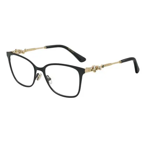 Jimmy Choo Eyeglasses JC212 807 53-17 Black Gold Frame W/pearls Crystals