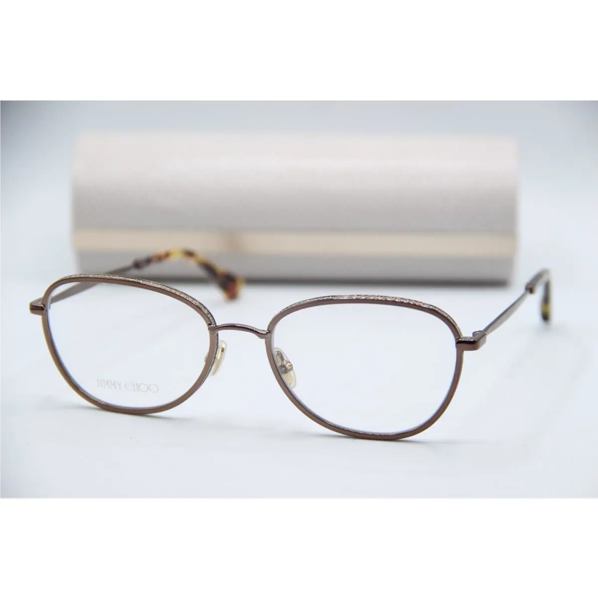 Jimmy Choo JC229 J7D Dark Brown Sparkle Eyeglasses W/case 54-18