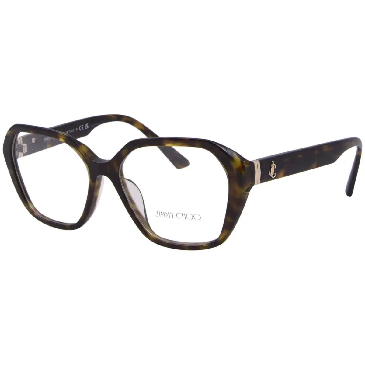 Jimmy Choo JC3013U 5002 Eyeglasses Women`s Havana Full Rim Butterfly Shape 55mm