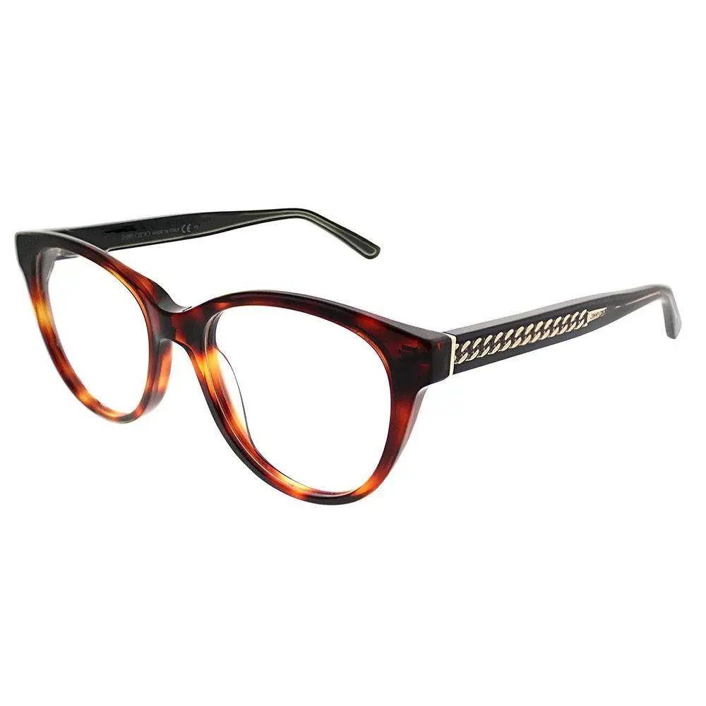 Jimmy Choo JC 194 581 Havana Black Plastic Cat-eye Eyeglasses 52mm