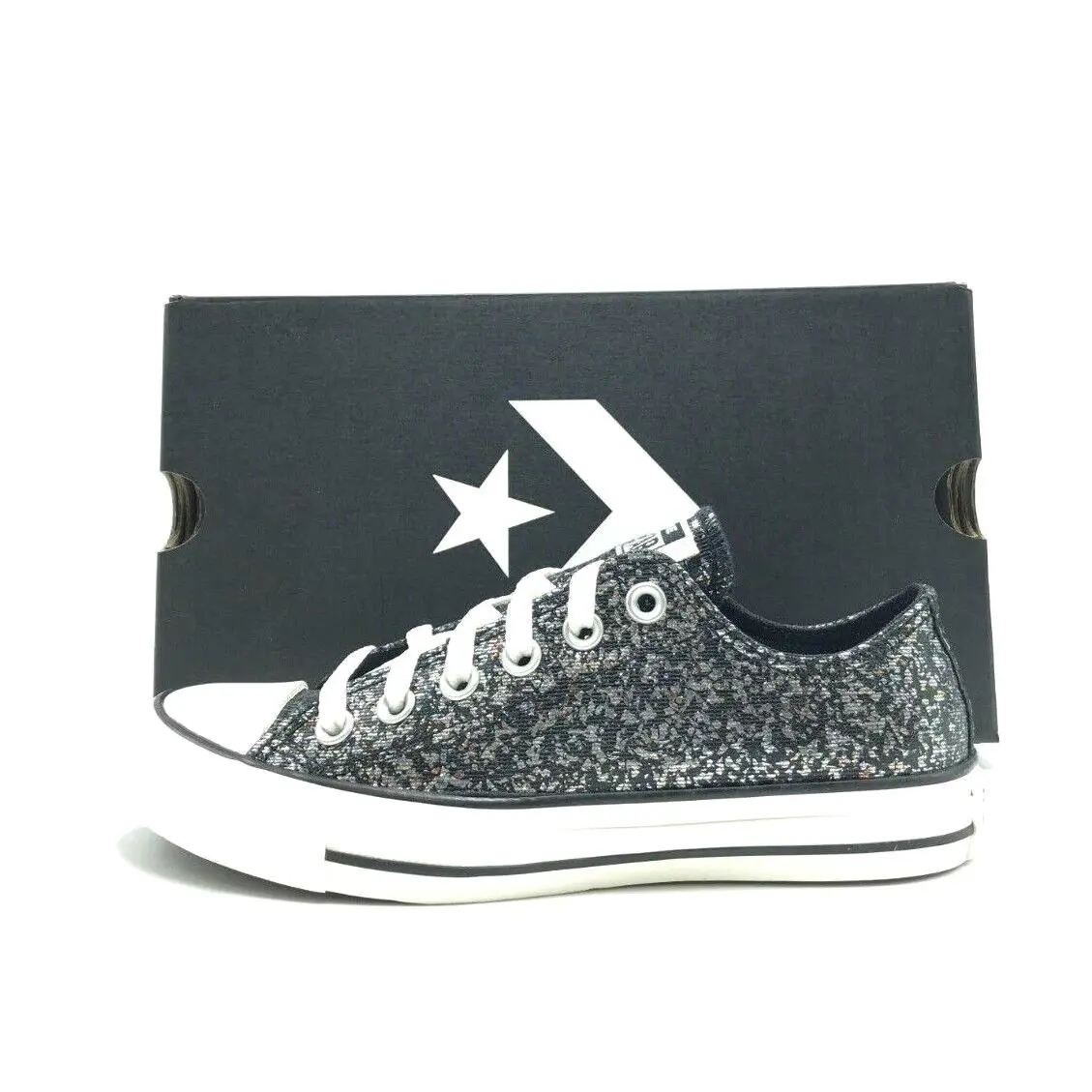 Women Converse Chuck Taylor All Star Low Top Glitter Black A11138C - Black