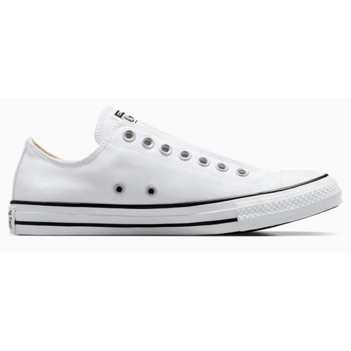 Men`s Chuck Taylor All Star Slip On Low Top Black White Sneakers White by Converse