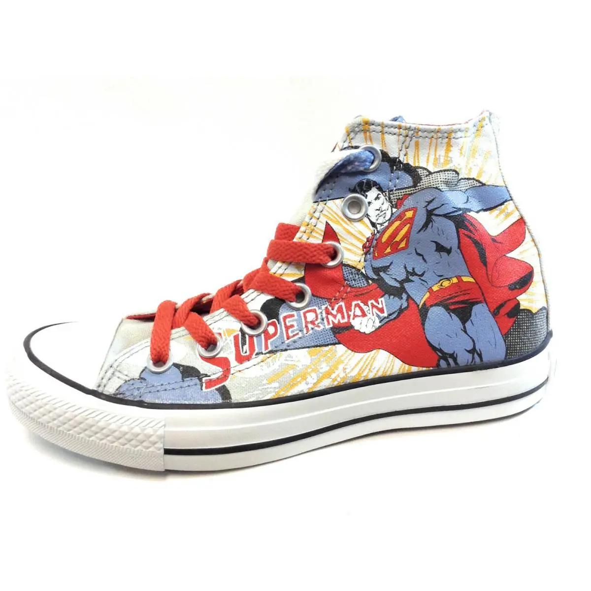 Boys Youth Kids Converse 332441F Superman Chuck Taylor Hi DS Sneakers Shoes - Grey
