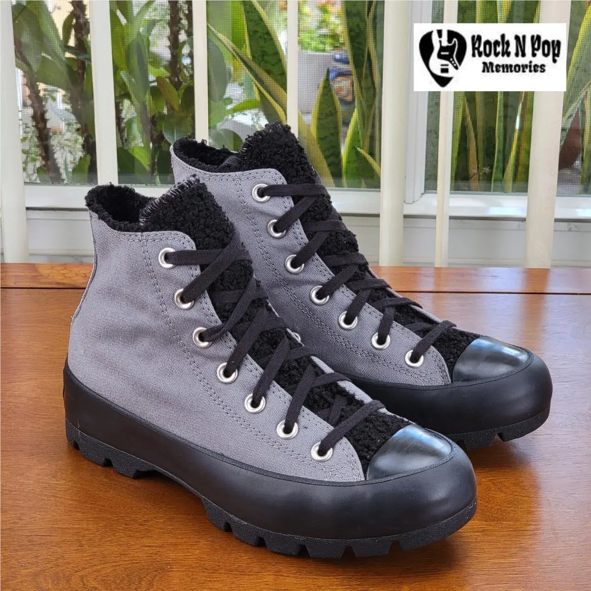 Converse Women`s Ctas Lugged Hi Canvas Sherpa 573066C Mason Gray/black