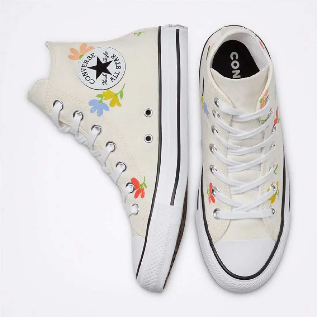 Converse shoes - Converse Chuck Taylor All Star Floral Print High Top - 570919C - Egret/Black/White 3